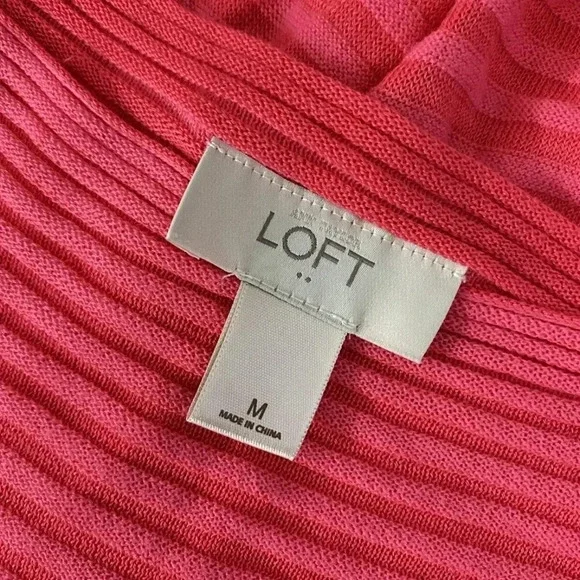 Ann Taylor Loft Womens Pullover Knit Top Long Sleeves Pink Shirt Size medium - Picture 4 of 5